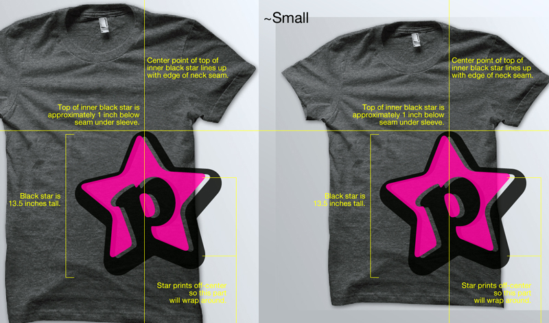 Picture of instructions for printing Pop Salad shirts for vendor